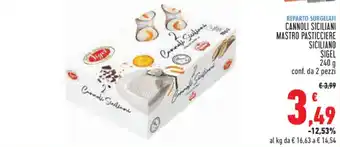 CANNOLI SICILIANI MASTRO PASTICCIERE SICILIANO SIGEL 240 g