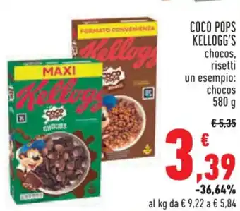 Conad Superstore COCO POPS KELLOGG'S chocos, risetti 580 g offerta