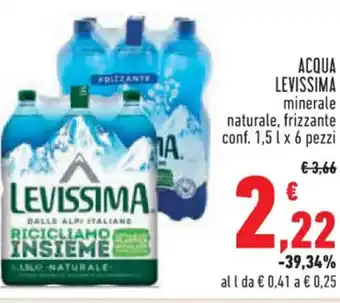 Conad Superstore ACQUA LEVISSIMA minerale naturale, frizzante conf. 1,5 l x 6 pezzi offerta
