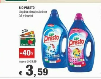 Crai Bio Presto Liquido Classico/ Colore 36 Misurini offerta