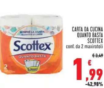 Conad Superstore CARTA DA CUCINA QUANTO BASTA SCOTTEX conf. da 2 maxirotoli offerta