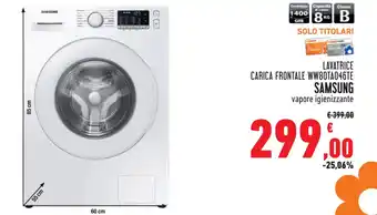 Conad Superstore LAVATRICE CARICA FRONTALE WW80TA046TE SAMSUNG vapore igienizzante offerta