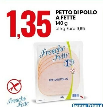 Eurospin Fresche fette Petto Di Pollo 1% Grassi 140 G(ml) offerta