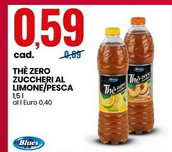 Eurospin Blues The Zero Zuccheri Al Limone/pesca offerta