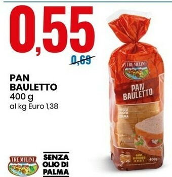 Eurospin Tre Mulini Pan Bauletto 400 G offerta