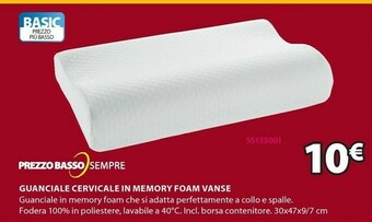 JYSK Guanciale Cervicale In Memory Foam Vanse offerta