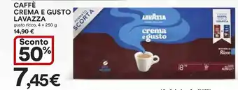 Ipercoop CAFFÈ CREMA E GUSTO LAVAZZA gusto ricco, 4 x 250 g offerta