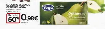 Ipercoop SUCCHI O BEVANDE OPTIMUM YOGA gusti vari, 3 x 200 ml offerta