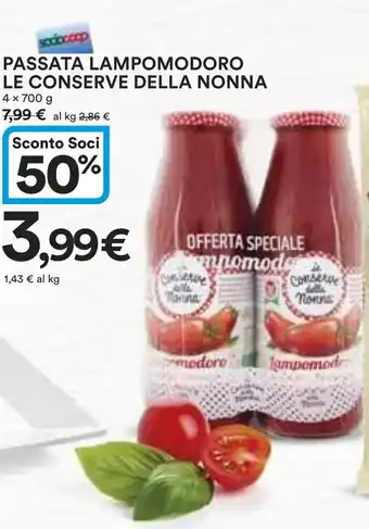 Ipercoop PASSATA LAMPOMODORO LE CONSERVE DELLA NONNA 4 x 700 g offerta