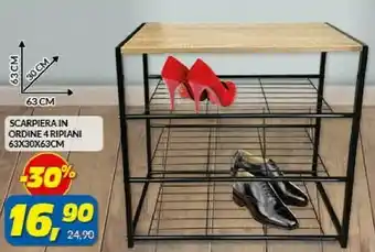 Risparmio Casa Scarpiera In Ordine 4 Ripiani offerta