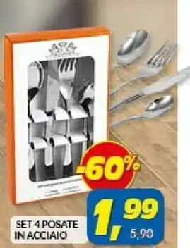 Risparmio Casa RisparmioCasa Set 4 Posate In Acciaio offerta
