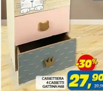 Risparmio Casa RisparmioCasa Cassettiera 4 Cassetti Gattina H68 offerta