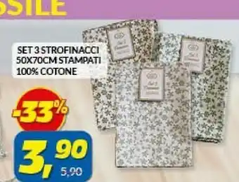 Risparmio Casa RisparmioCasa Set 3 Strofinacci 50x70cm Stampati 100% Cotone offerta