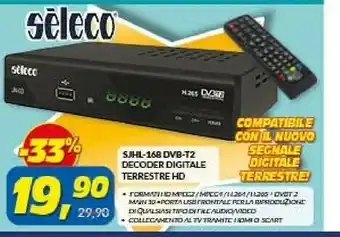 Risparmio Casa Seleco SJHL-168 DVB-T2 Decoder Digitale Terrestre offerta