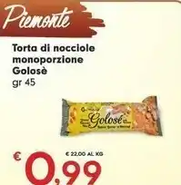 Despar Golose Torta Di Nocciole Monoporzione 45 G offerta