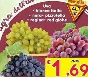 Despar Uva Bianca Italia/ Nera/ Pizzutella/ Regina/ Red Globe offerta