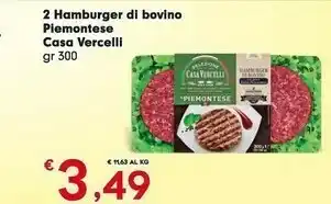 Despar Casa Vercelli 2 Hamburger Di Bovino Piemontese offerta
