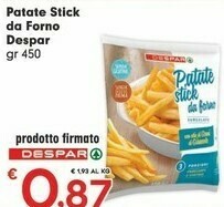 Despar Despar Patate Stick Da Forno offerta