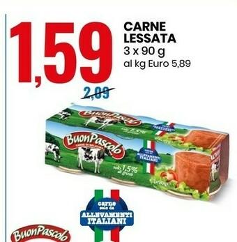 Eurospin Buon pascolo Buonpascolo Carne Lessata offerta