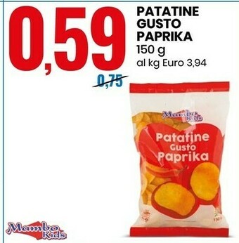 Eurospin Mambo kids Patatina Gusto Paprika offerta