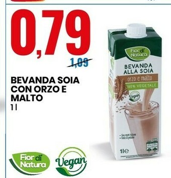 Eurospin Fior di natura Malto Bevanda Soia Con Orzo E offerta