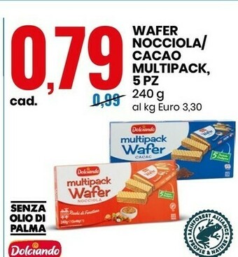 Eurospin Dolciando Dolciande Wafer Nocciola offerta
