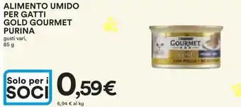 Ipercoop ALIMENTO UMIDO PER GATTI GOLD GOURMET PURINA gusti vari, 85 g offerta