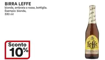 Ipercoop BIRRA LEFFE bionda, ambrata o rossa, bottiglia. Esempio: bionda, 330 ml offerta