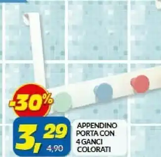 Appendino Porta Con 4 Ganci Colorati