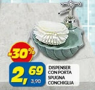 Risparmio Casa Dispenser Con Porta Spugna Conchiglia offerta