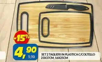 Risparmio Casa Set 2 Taglieri In Plastica C/coltello offerta