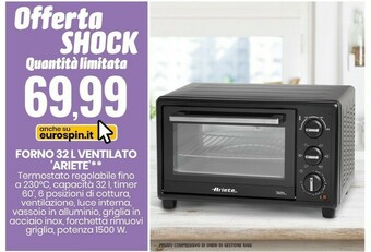 Eurospin Ariete Forno 32 L Ventilato offerta
