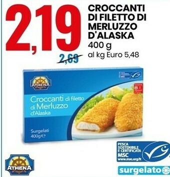 Eurospin Athena Croccanti Di Filetto Di Merluzzo D'Alaska offerta