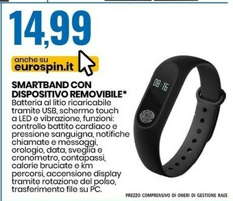 Eurospin Smartband Con Dispositivo Removibile offerta