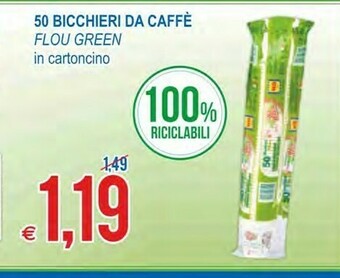 MD Discount Flou Green 50 Bicchieri Da Caffe offerta