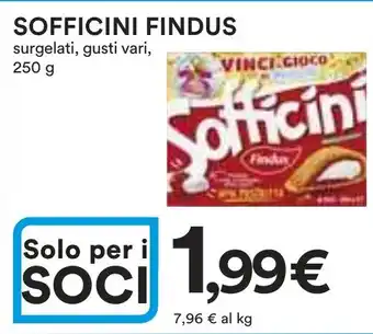 Ipercoop SOFFICINI FINDUS surgelati, gusti vari, 250 g offerta