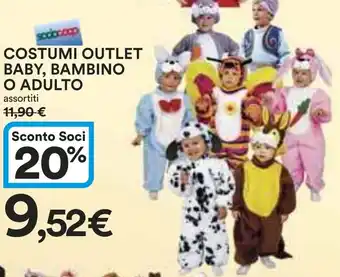 COSTUMI OUTLET BABY, BAMBINO O ADULTO assortiti