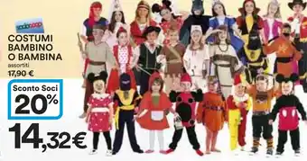 Ipercoop COSTUMI BAMBINO O BAMBINA assortiti offerta