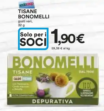 Ipercoop TISANE BONOMELLI gusti vari, 32 g offerta
