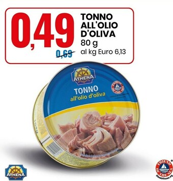 Eurospin Athena Tonno All'olio D'oliva offerta
