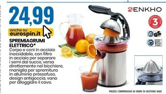 Eurospin Enkho Spremiagrumi Elettrico offerta