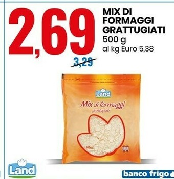 Eurospin Land Mix Di Formaggi Grattugiati offerta