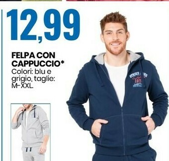 Eurospin Felpa Con Cappuccio offerta