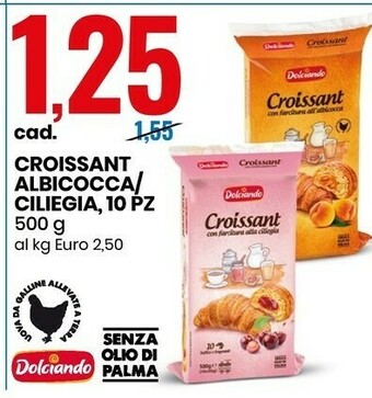 Eurospin Dolciando Croissant Albicocca/ Ciliegia, 10 Pz Senza Olio Di Palma 500 G offerta