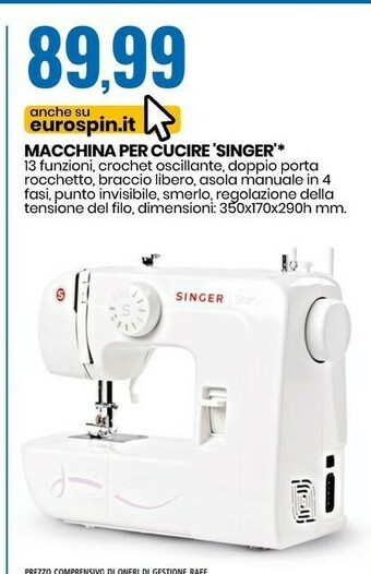 Eurospin Singer Macchina Per Cucire offerta
