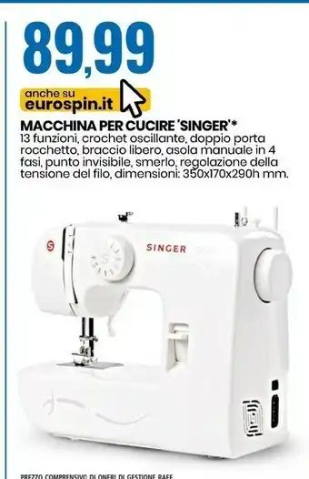 Eurospin Singer Macchina Per Cucire offerta