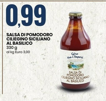 Eurospin Parmigiano reggiano Salsa Di Pomodoro Ciliegino Siciliano Al Basilico offerta