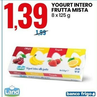 Eurospin Tre Mulini Land Yogurt Intero Frutta Mista offerta