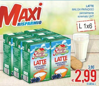 MD Discount Malga Paradiso Latte Parzialmente Scremato UHT A Lunga Conservazione 1000 G(ml) offerta