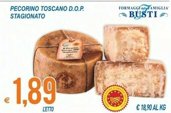 MD Discount Formaggi Della Famiglia Busti Pecorino Toscano DOP Stagionato offerta